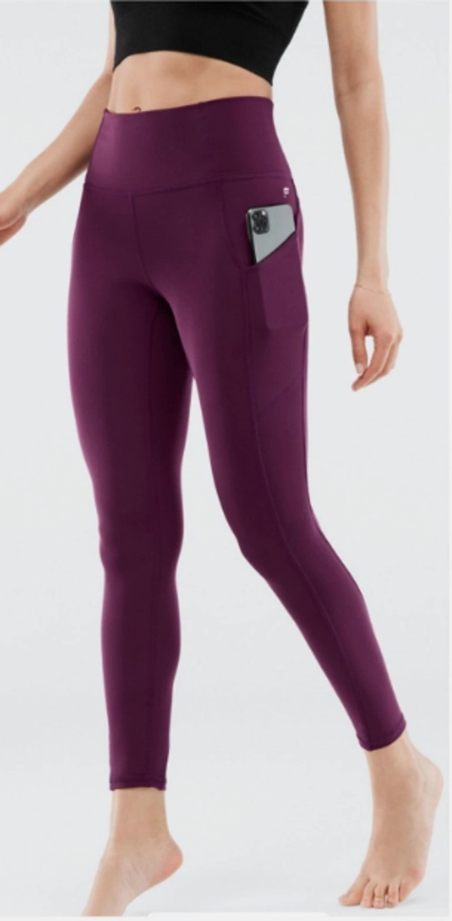 Fabletics Pureluxe Oasis High Waisted Tight Leggings Pockets Purple M 8-12